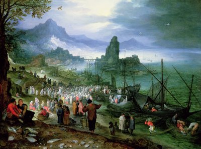 Christus Predikend op de Zee van Galilea door Jan the Elder Brueghel