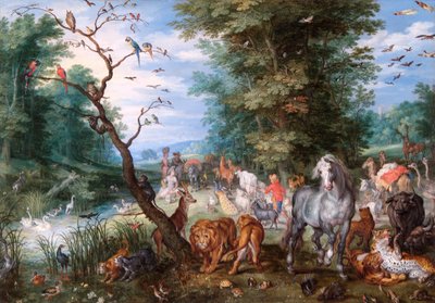 Het Betreden van de Ark door Jan the Elder Brueghel
