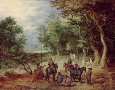 Veldkamp in een open plek door Jan the Elder Brueghel