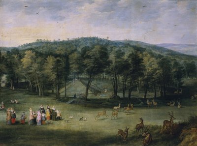 Infanta Isabella Clara Eugenia van Spanje in het Parc de Mariemont, Eerste derde van de 17e eeuw door Jan the Elder Brueghel