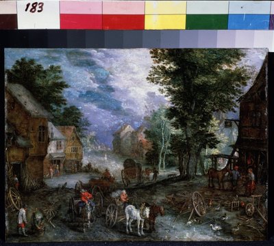 De smidse door Jan the Elder Brueghel
