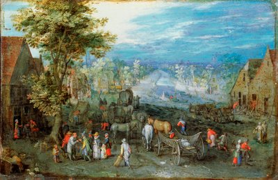 Landschap, eind 16e of begin 17e eeuw door Jan the Elder Brueghel