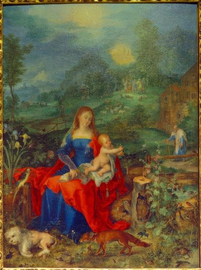 Maria met de Veel Dieren door Jan the Elder Brueghel