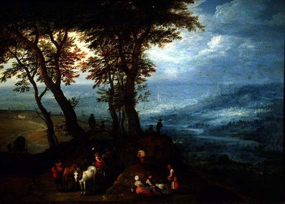 Op Weg naar de Markt door Jan the Elder Brueghel