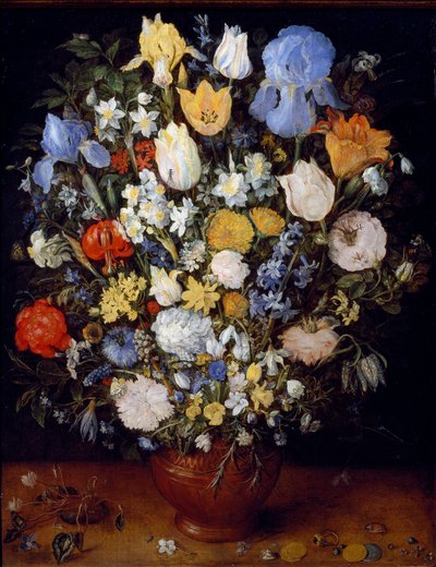 Klein boeket bloemen. Schilderij door Jan Brueghel de Oude door Jan the Elder Brueghel