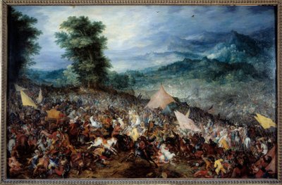 De Slag bij Arbels (of Issos) door Jan the Elder Brueghel