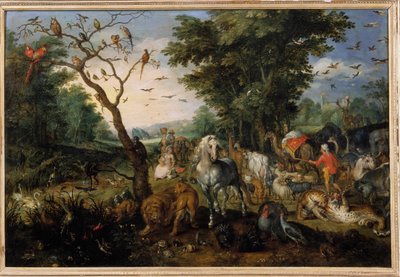 Het inschepen van dieren in de Ark van Noach door Jan the Elder Brueghel