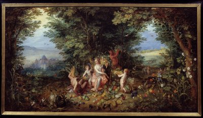 De vier elementen: De Aarde. Allegorie. door Jan the Elder Brueghel