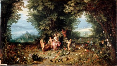 De vier elementen: De Aarde door Jan the Elder Brueghel