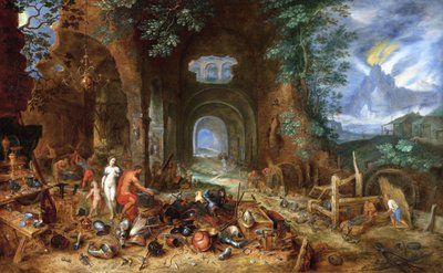 Venus bij de smidse van Vulcanus, 1606-23 door Jan the Elder Brueghel
