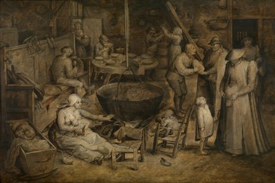 Bezoek aan de boeren door Jan the Elder Brueghel