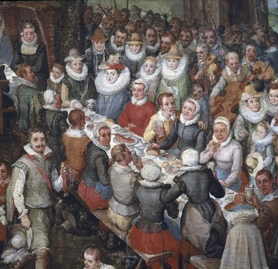 Huwelijksbanket voorgezeten door Aartshertog Albert van Oostenrijk en de Aartshertogin (detail) door Jan the Elder Brueghel