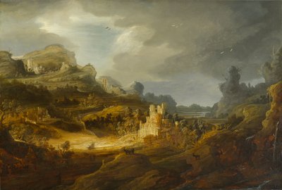 Fantastisch Landschap, circa 1643-1645 door Jan the Elder Lievens
