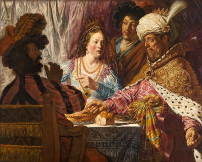 Het feest van Esther door Jan the Elder Lievens