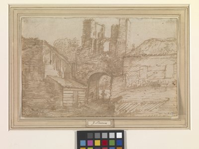 De Buitenpoort Van De Ruïnes Van Kasteel Brederode door Jan the Elder Lievens