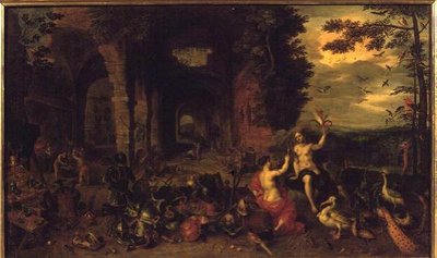 Allegorie van lucht en vuur, c.1650-60 door Jan the Younger Brueghel