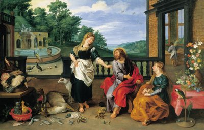 Christus in het Huis van Martha en Maria door Jan Brueghel the Younger