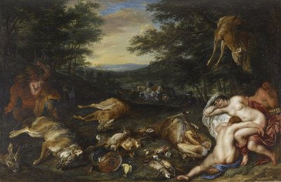 Diana en haar nimfen na hun jacht, 1630-39 door Jan Brueghel the Younger