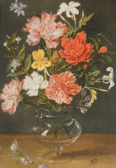 Stilleven van anjers en andere bloemen door Jan Brueghel the Younger