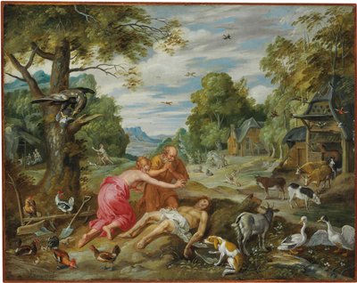 De dood van Abel, uit het verhaal van Adam en Eva door Jan Brueghel the Younger