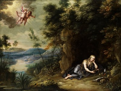 Maria Magdalena als kluizenaar door Jan van Balen