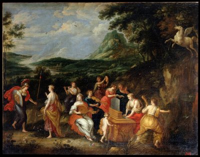 Pallas Athena en Muzen door Jan van Balen