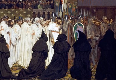 De begrafenis van Karel de Goede, Graaf van Vlaanderen, gevierd in Brugge op 22 april door Jan van Beers