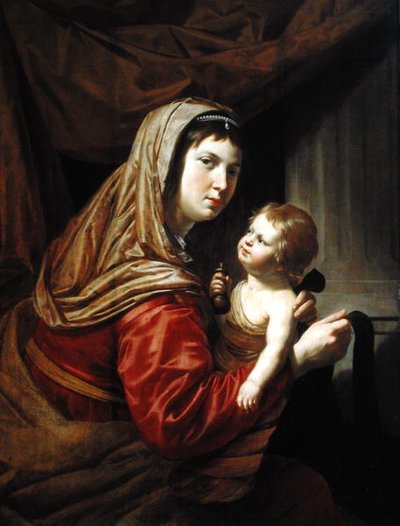 Madonna en kind door Jan van Bijlert or Bylert