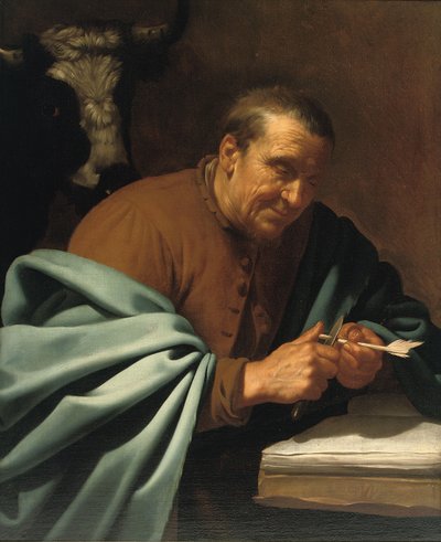 Sint Lucas de Evangelist door Jan van Bijlert or Bylert