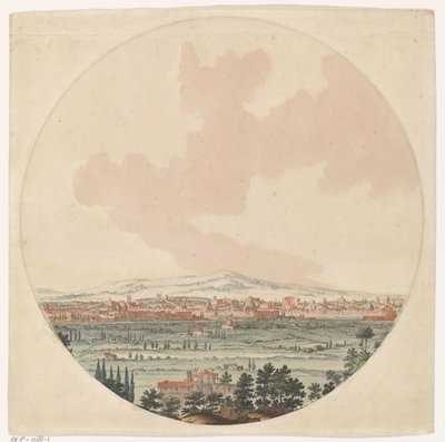Gezicht op de stad Rome en het omliggende landschap door Jan van Call (I) (possibly)