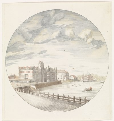 Gezicht op het stadsslot van Berlijn aan de rivierzijde door Jan van Call (I) (possibly)