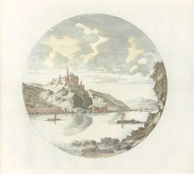 Gezicht op Kasteel Rheinfels aan de Rijn door Jan van Call (I)