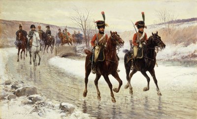 Napoleon en zijn escorte door Jan van Chelminski