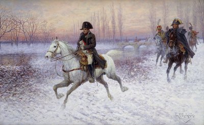 Napoleon aan het Hoofd van een Troep Cavalerie door Jan van Chelminski