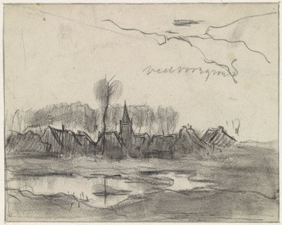 Gezicht op een dorp door Jan van Essen