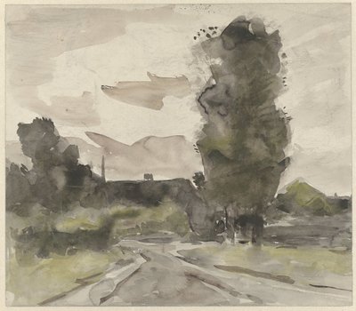 Landschap met weg door Jan van Essen