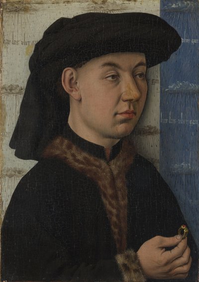 Een jonge man met een ring, ca. 1450 door Jan van Eyck