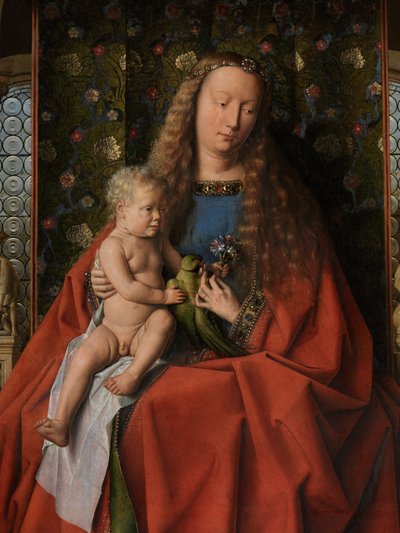 De Maagd en Kind met kanunnik Joris van der Paele (detail) door Jan van Eyck