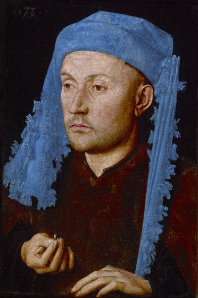 Man met een Blauwe Pet door Jan van Eyck