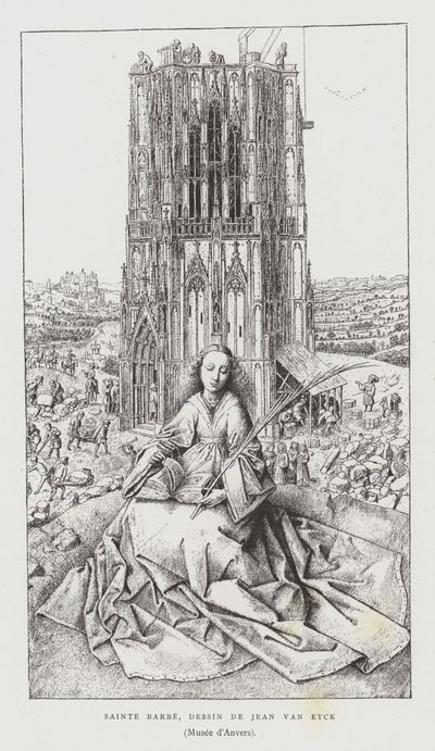 Sint Barbara, 1437 door Jan van Eyck