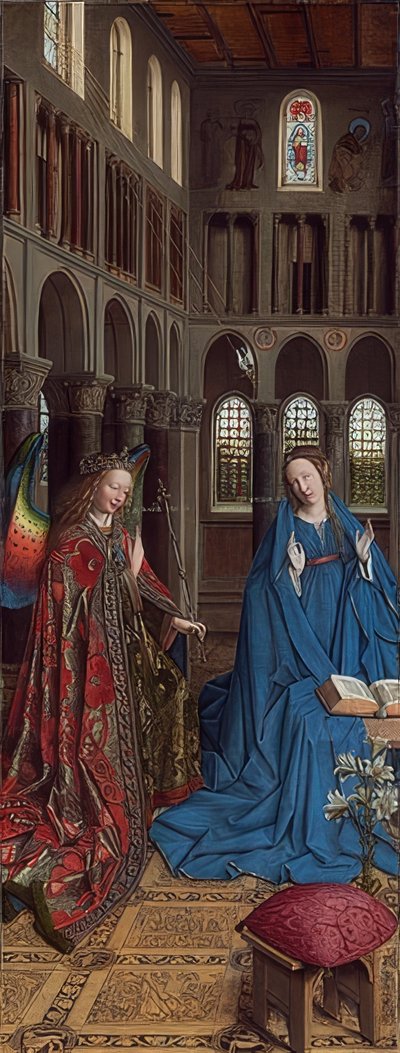 Verkondiging. Rond 1434/36 door Jan van Eyck
