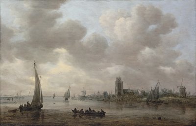 Uitzicht op de Maas met daarachter Dordrecht door Jan van Goyen