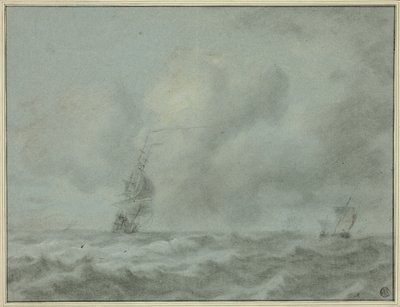 Boten op de oceaan door Jan van Goyen