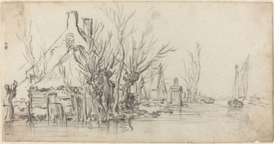 Huisjes bij een Rivier door Jan van Goyen