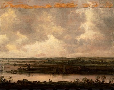 Panoramisch Uitzicht op de Rivier Spaarne en de Haarlemmermeer door Jan van Goyen