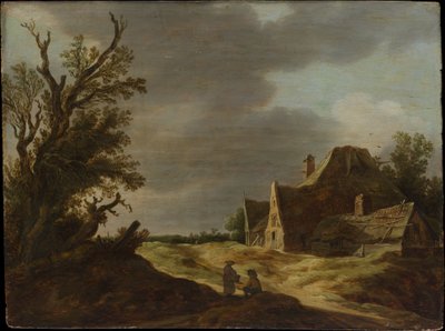 Zandweg met een boerderij door Jan van Goyen