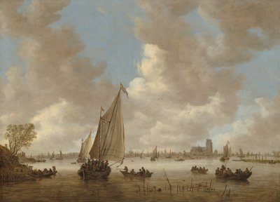 Uitzicht op Dordrecht vanuit het noorden door Jan van Goyen