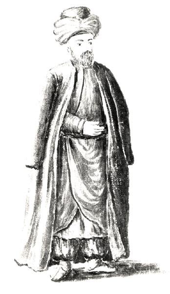 Coemino Bajeti, uit Gli abiti dei Veneziani door Jan van Grevenbroeck