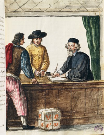Voorname koopman, illustratie uit Geïllustreerd boek van Venetiaanse kostuums, door Jan Grevenbroeck door Jan van Grevenbroeck