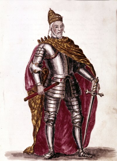 Doge Sebastiano Venier (1577 - 1578). Aquarel en inkt uit het manuscript “Customs of the Venitians” door Jan van Grevenbroeck (of Giovanni Grevembroch) (1731-1807) door Jan van Grevenbroeck
